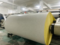 Rollo de papel de etiqueta autoadhesiva de gramo personalizado, material adhesivo de papel de arte semibrillante, Rollo Jumbo de pegatina térmica directa con recubrimiento superior