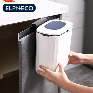 Elpheco 8L Hướng Dẫn Sử Dụng Treo Tường Nhựa Thùng Rác Có Thể Đơn Giản Kín Nắp Hình Chữ Nhật Lưu Trữ Xô Cho Phòng Tắm Trang Trí Tường - Product Image 3