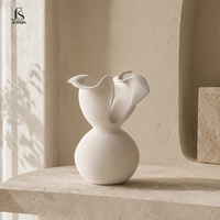 Vase à fleurs en céramique Jossin Art, forme de pétale abstraite, finition mate, pour salon et table d'intérieur