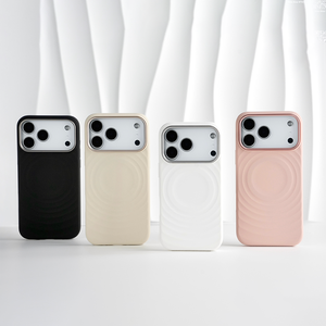 Coque de téléphone en silicone liquide à motif ondulé S038, étui magnétique pour iPhone 15 16 17 Pro Max, Capa De Celular en silicone - Product Image 6