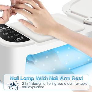Luz LED UV para uñas de gel de 180W, lámpara de uñas LED UV <span class=keywords><strong>Mega</strong></span> Gel con cable con 5 temporizadores, lámpara profesional para curar uñas con reposabrazos para uñas - Product Image 5