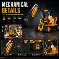 Bloques de Construcción Programables, Vehículo de Ingeniería, Excavadora a Control Remoto, Juego de Construcción de Robots Multimodelo, Juguete Robot para Niños
