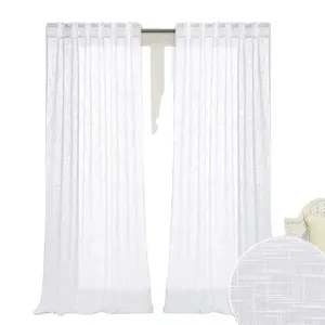 Poly Slub Linen Cross Recycle Window Curtain Fabrics For Hotel And Home