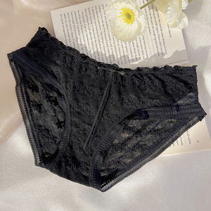 Ropa interior sexy de cintura alta para mujer, bragas de talla grande, bragas de encaje transpirables, bragas de cintura alta para abuela Cheekster - Product Image 6