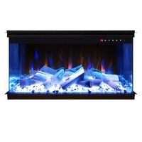 Cheminée électrique 3D décorative moderne à LED de 42''60'' avec effet de flamme artificielle pour salon ou chambre à coucher
