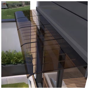 <span class=keywords><strong>Toldo</strong></span> Moderno de Diseño Invisible en Bronce con Techo de Lámina de Policarbonato, Impermeable - Product Image 1