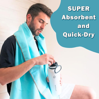 Serviette de sport en microfibre personnalisée avec logo, séchage rapide, respirante, absorbant la transpiration, pour la gym, le fitness, la randonnée et les activités de plein air