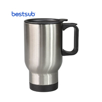 B4QC2-L BestSub Argent 14oz Sublimation Enduit D'eau En Acier Inoxydable Tasse de Voyage