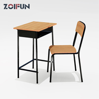 Ensemble de mobilier scolaire pour élèves du primaire : bureau et chaise en métal pour salle de classe