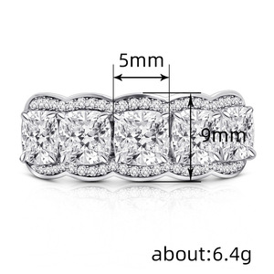 Anello da sposa geometrico scintillante per donna, elegante gioiello da dito alla moda - Product Image 5