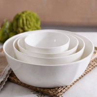 Bol carré en porcelaine fine blanc pur de 4,5 à 9 pouces, finition sous glaçure, pour riz, nouilles et soupes