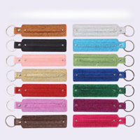 Niedlicher Schlüsselanhänger aus Leder mit Schiebebuchstaben, blanko, Glitzer-Schlüsselring, 8mm PU-Leder-Schlüsselanhänger, Schiebe-Charms, Taschen-Deko, Geschenk für Frauen und Mädchen