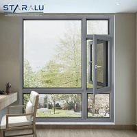 Ventana Abatible de Aluminio Segura con Rejilla de Seguridad Integrada y Mosquitera para una Ventilación Segura en el Hogar