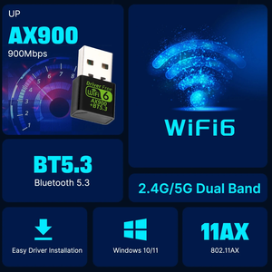 <span class=keywords><strong>Wifi</strong></span> 6 cho BT 5.3 Dual Receiver tần số Card mạng plug and play 5g Adapter ổ đĩa miễn phí Bộ định tuyến - Product Image 4