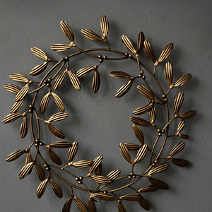 Guirnalda Decorativa Clásica de Bronce Hecha a Mano, Forma Redonda, Flores Artesanales sin Iluminación, Adorno - Product Image 5