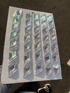 1.5-1.8mm Bord Épais Vitrail Dichroïque Biseaux Holographique Violet Rose Vert Bleu Orange Diamant Étoile Biseaux À Facettes Verre - Product Image 6