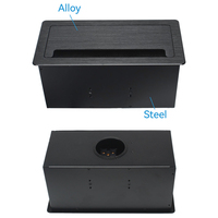 Prise de courant de bureau noire 3 prises standard chinoises 2 ports RJ45 réseau noir