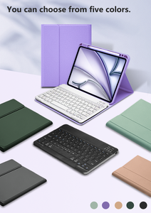 เคสพับได้ SYX PU + คีย์บอร์ด สำหรับ <span class=keywords><strong>iPad</strong></span> รุ่นที่ 7/8/9 ขนาดหน้าจอ 10.2/10.9/11/12.9 นิ้ว สำหรับแท็บเล็ต ฝาปิดแบบพับสามตอน ป้องกัน - Product Image 5