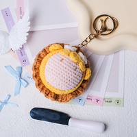 Crochet fait main forme de fleur en peluche porte-clés ornement personnalisé couture et tissage peluche jouet décor cadeau