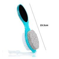 Logo personnalisé 4-en-1 brosse à récurer les pieds en plastique pour pédicure pierre ponce râpe à pieds papier de verre dissolvant de callosités lime pour les pieds