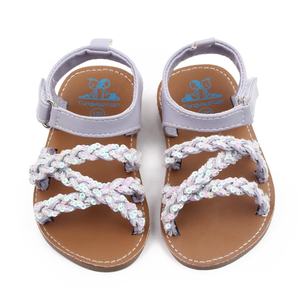 Sandales décontractées scintillantes et respirantes pour petites filles, couleurs mélangées, avec effet couineur - Product Image 2