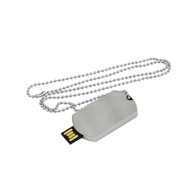 Dog Tag Locket Necklace USB With Chain