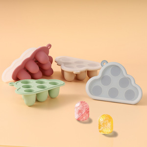 Food Grade Reusable Flexible Silicone Ice <b>Cube</b> Tray with Fruit Feeder BPA Free Eco-Friendly Custom Logo for 0-12 Months Baby - Product Image 1