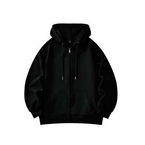 Áo khoác nam có mũ trùm đầu, cổ đứng, màu trơn, tay dài, kiểu dáng đa năng, có khóa kéo, thích hợp cho mùa xuân thu. - Product Image 3