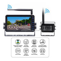 Kit de Caméra de Surveillance Numérique Sans Fil 1080P pour Camion avec Détection de Piétons par IA, Antenne Longue Portée pour la Sécurité des Bus, Remorques et Flottes