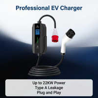 Station de recharge portable étanche IP65 11 kW/16 A pour véhicules électriques
