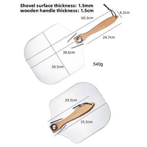 Juego de 3 Uds de <span class=keywords><strong>Pizza</strong></span>, espátula de cocina de alta calidad, cortador de masa, pala plegable para pelar <span class=keywords><strong>Pizza</strong></span> con mango de madera para herramientas para hornear, logotipo personalizado - Product Image 2