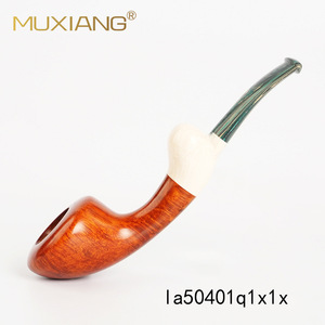 Muxiang Wooden Tobacco Pipe Bent Shape Solid Wood Handmade Smoking Pipe La50401q1x1k - Product Image 2