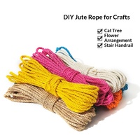 Accessoires pour griffoir et structure d'escalade pour chat DIY faits main, Corde en sisal de 4 mm, Corde de chanvre tressée à la main pour table et chaise, Corde de jute décorative