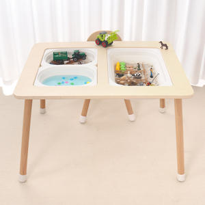 Ensemble de chaises de table sensorielles en <span class=keywords><strong>bois</strong></span> multifonctionnel pour l'interaction parent-enfant Éducation précoce Formation au sable Meubles pour enfants - Product Image 5