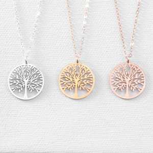 Collier <span class=keywords><strong>arbre</strong></span> de noël en acier inoxydable, chaîne avec pendentif, bijou pour maman, <span class=keywords><strong>arbre</strong></span> de vie, famille, cadeau - Product Image 1