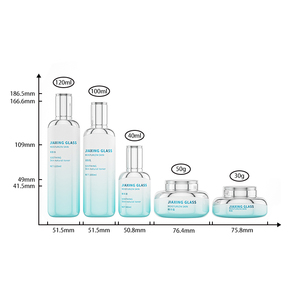Ensemble de flacons et pots cosmétiques en verre haut de gamme 40ml 100ml 120ml, recyclables, couleur marron, flacon pompe pour lotion, sérum, crème - Product Image 6