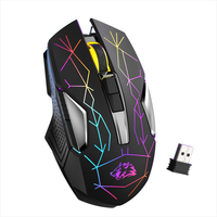 Souris sans fil 2,4G Wolf X18 avec recharge, accessoires informatiques, souris de jeu mécanique lumineuse pour ordinateur portable et bureau