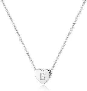 Cheap Heart Initial Necklaces for Women Girls Gold Heart Pendant Letter Alphabet Necklace Tiny Initial Necklaces