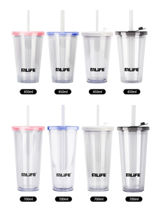 Custom Logo 24 oz Acrylic <strong>Tumbler</strong> 16 oz Bulk Reusable Clear White Double Wall Cup Lid <strong>Straw</strong> Boba Cold Beverages 12 oz Great Gift - Product Image 3