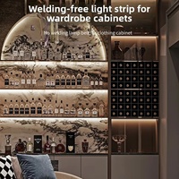 Lampe LED encastrée pour armoire et penderie, en alliage d'aluminium gris argenté, sans soudure, avec détection de présence humaine