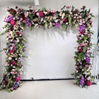 SPR mariée Bouquet dernier mélange de soie artificielle rose violet fleur mur arc panneau fête de mariage anniversaire décoration événements fleur