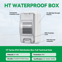 Boîtier étanche extérieur série HT, boîte de distribution électrique 2 voies, montage mural, IP65, ABS PC, boîte de distribution électrique, boîte DC