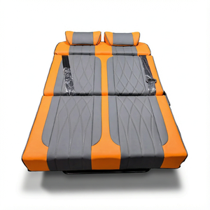 Sedile Doppio Reversibile in Ecopelle Arancione e Grigia, Pieghevole a 180°, con <span class=keywords><strong>2</strong></span> Cinture a 3 Punti per Fiat Ducato e <span class=keywords><strong>Renault</strong></span> Master - Product Image 4
