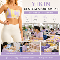 Soutien-gorge de sport pour femme à compression moyenne, maintien élevé, respirant, avec bretelles respirantes, en tissu recyclable personnalisé de qualité supérieure, à rayures