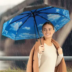 2023 Automatischer Regenschirm UV-Schutz Guarda Chuva Personal izado Som brilla Para Sol Chinas Regenschirme mit Logo Fold Paraplui