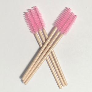 Brosses à mascara jetables et compostables pour extensions de cils, manches en paille de blé, poils en nylon, emballage écologique en PLA, 50 pièces - Product Image 3