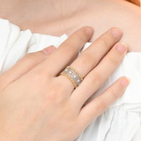 Vintage-Design Feiner Schmuck Antike Spitzenkunst 18K Massivgold Krappenfassung Echter Natürlicher Diamant Hochzeit Jubiläum Party