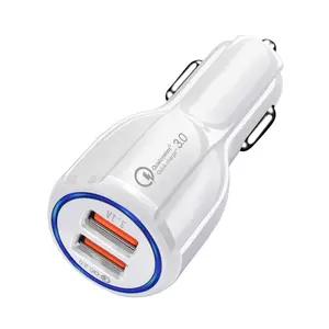 Premium Groothandel Draagbare Universele Qc 3.0 Snel Opladen Dual Usb Snel Opladen Autolader Voor Mobiel