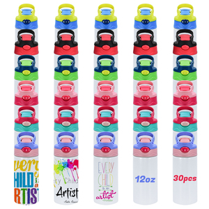 Rts Usa Magazijn 30 Stks/Ctn 12Oz Sublimatie Roestvrij Staal Dubbele Wand Vacuüm Geïsoleerde Kinderen Waterfles Met Flip Deksel - Product Image 4