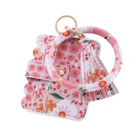 Porte-cartes et porte-monnaie pour femme à motif floral, nouveauté printemps, avec pendentif pompon et porte-clés – Meilleures ventes
